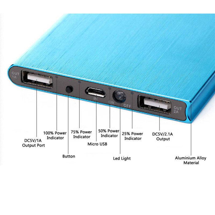 Portable Power Bank with Dual USB Battery Charger For iPhone Mobile Oppo Laptops - Battery Mate