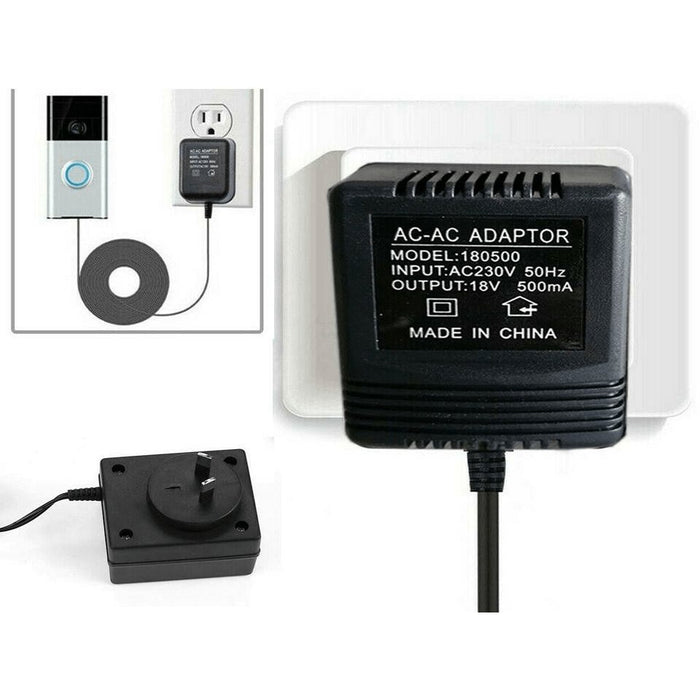 Power Supply Adapter Transformer Charger For Ring Video Doorbell 10M Long Cable - Battery Mate