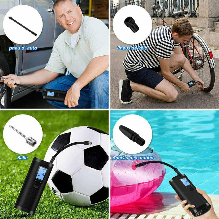 Rechargeable Electric Air Compressor Car Bicycle Inflator Tire Pump Portable - Battery Mate