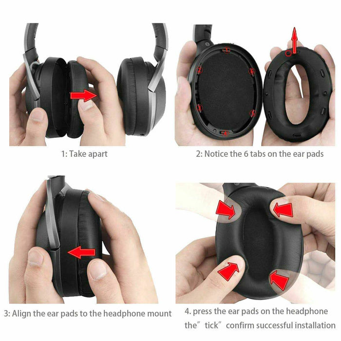 Replacement Ear Pads Cushion for Sony MDR-1000X WH1000XM2 Headphone - Battery Mate