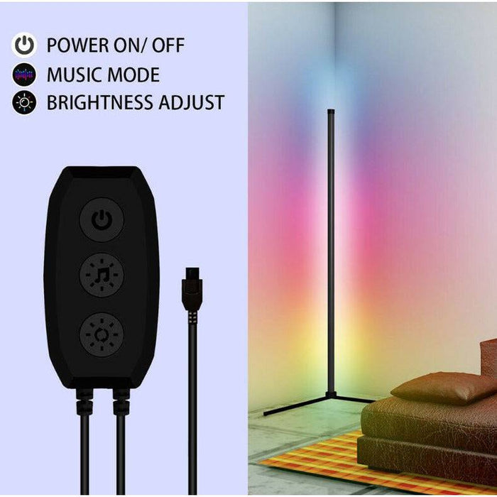 RGB LED Floor Corner Lamp Light Stand Bluetooth Streaming Gaming Decoration AU - Battery Mate