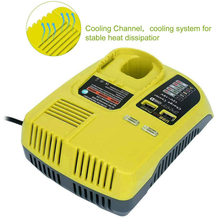 Ryobi One Plus Battery Charger P117 Replacement | 18V-12V Dual Chemistry IntelliPort - Battery Mate