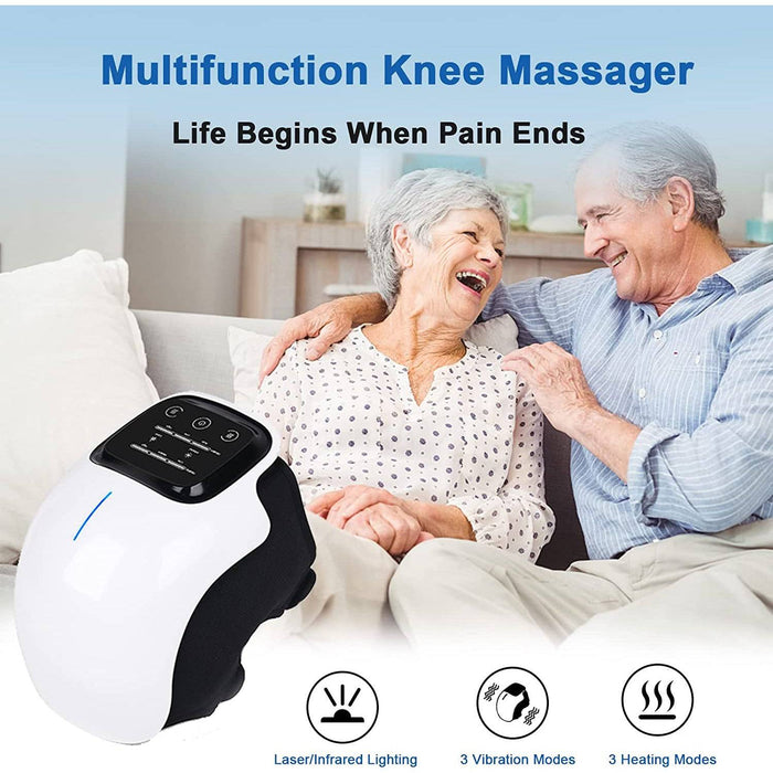 Smart Knee Massager with LED Screen, & Heat | Massage for Pain Injury, Swelling and Stiffness - Battery Mate