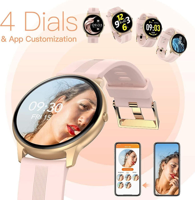 Smart Watch for Women, Smartwatch for Android and Ios Phones IP68 Waterproof - Black - Battery Mate