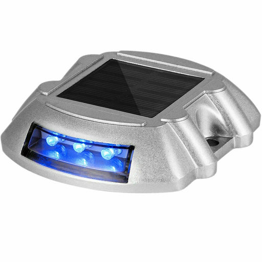 Solar Deck Lights Blue Color Waterproof 6 LED Driveway Safety Light for Pathway - Battery Mate