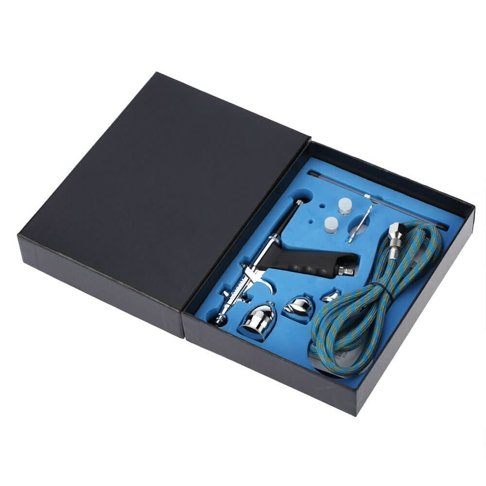 Spray Gun Airbrush Kit Dual Action Air Compressor Paint Art Tattoo airbrush-kit-air-brush-compressor-spray-gun-dual-action-portable-paint
