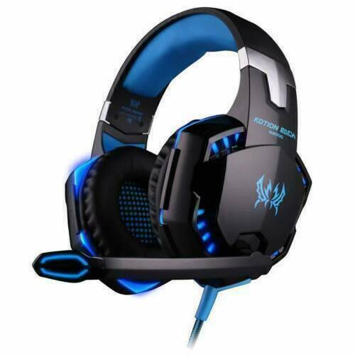 TAVICE 3.5Mm Wired Led Gaming Headphone Noise Cancelling With Mic For Laptop Ps4 Xbox One | Blue + Black - Battery Mate