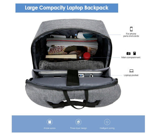 TAVICE Anti-theft Backpack USB Charging Waterproof Laptop Travel Shoulder Bag Outdoor - Battery Mate