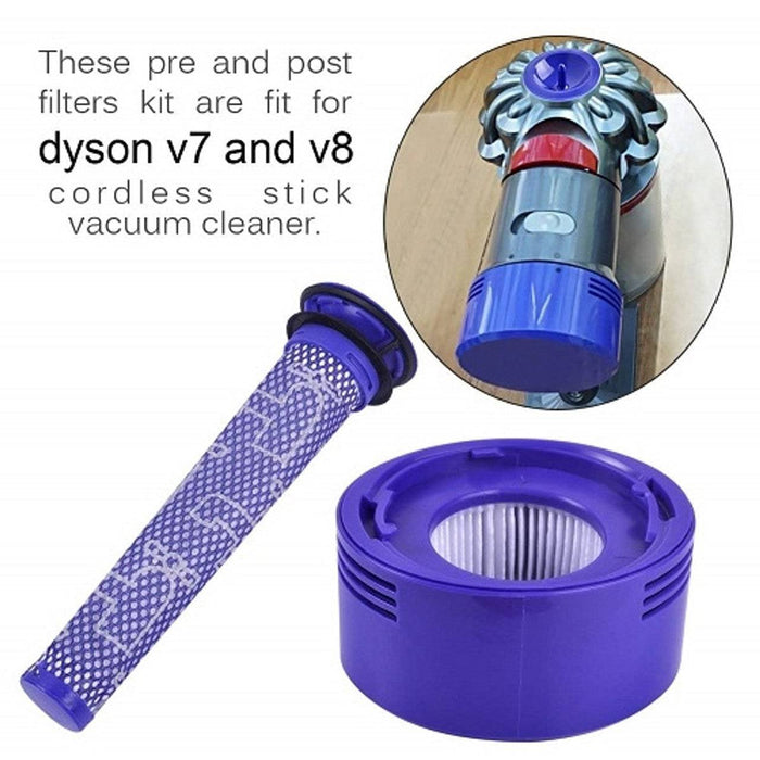 Filter For Dy-son V8, Replacement Filters For Dy-son V7 Vacuum Cleaner V8  Animal Absolute Motorhead, 2 Hepa Post-filters And 2 Pre-filters, Replaces  P