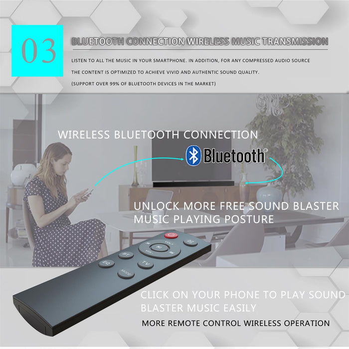 Tavice Home Theatre Full Range Bass Surround Sound Wireless Bluetooth 5.0 Soundbar - Battery Mate
