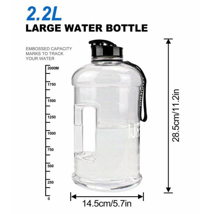 TAVICE Water Bottle with Handle Portable Large Plastic Water Bottles for Adults BPA-free Half Gallon Water Bottle Reusable 2 Liter - Battery Mate