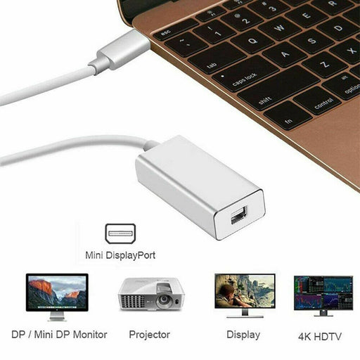 Type-C to Mini DP Display Port Cable 4K Adapter Converter Notebook Mac - Battery Mate