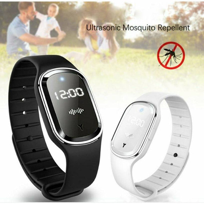 Ultrasonic Anti-Mosquito Repellent Bracelet Repeller Insect Pest Bug Wristwatch - Battery Mate
