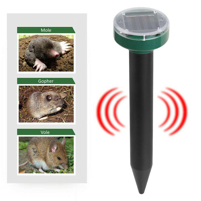 Ultrasonic Solar Powered Rodent Mole Rat Mouse Repeller Deterrent Control - Battery Mate