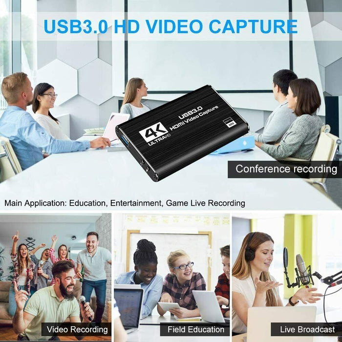USB 3.0 HDMI Video Capture Card 4K 1080P 60fps Game Video Record Live Streaming - Battery Mate
