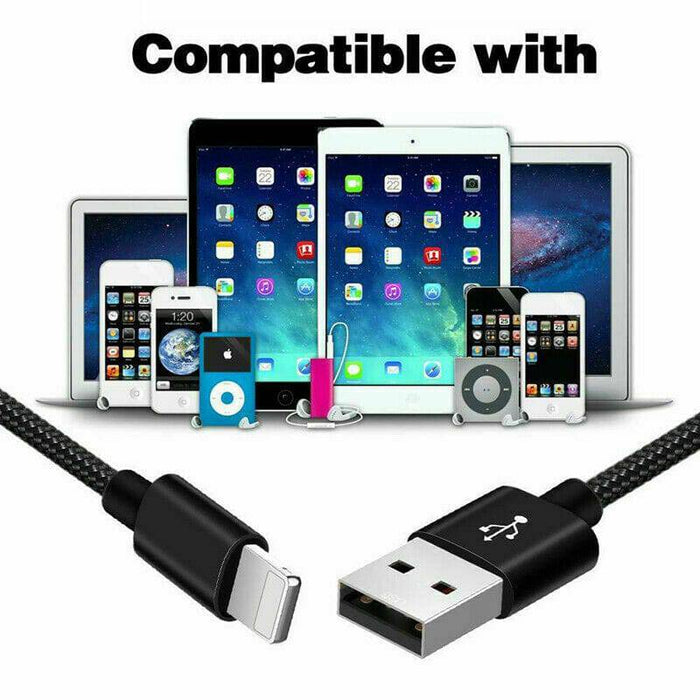 USB Charging Cable Charger Compatible For iPhone 14 13 12 11 7 X XS 8 6s iPads - Battery Mate