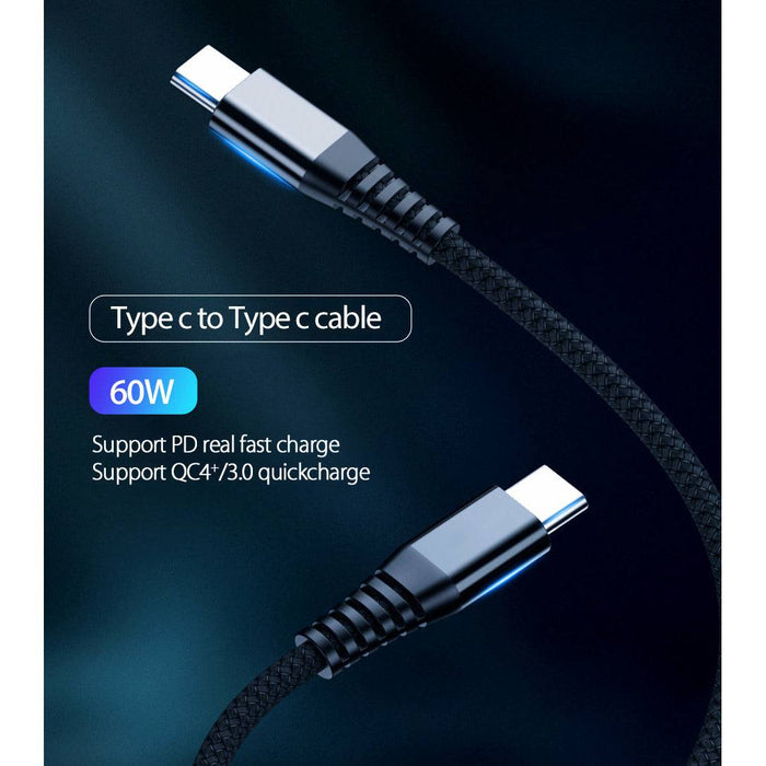 USB Type-C to USB C 3.1 Male to Male Sync PD Charging Cable Type C to Type C Mac - Battery Mate