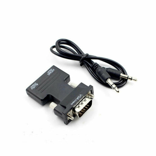 VGA to HDMI Male to Female Video Adapter Cable Converter with Audio HD 1080P - Battery Mate