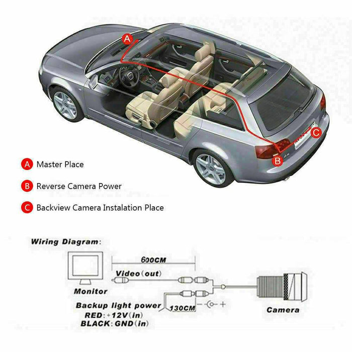Waterproof 170° Reverse Car Rear View Backup Parking Camera IR Night Vision AU - Battery Mate
