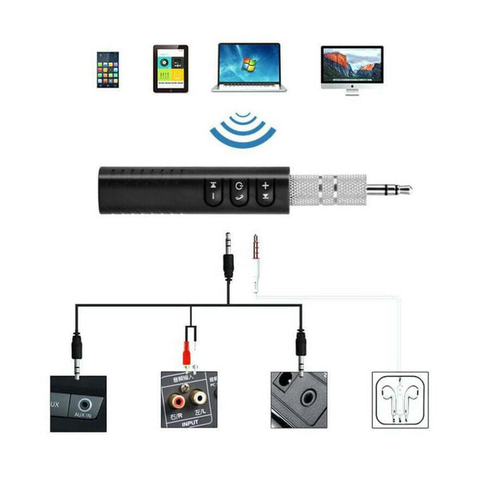 Wireless Bluetooth 3.5mm AUX Audio Music Receiver Stereo Home Car Adapter - Battery Mate