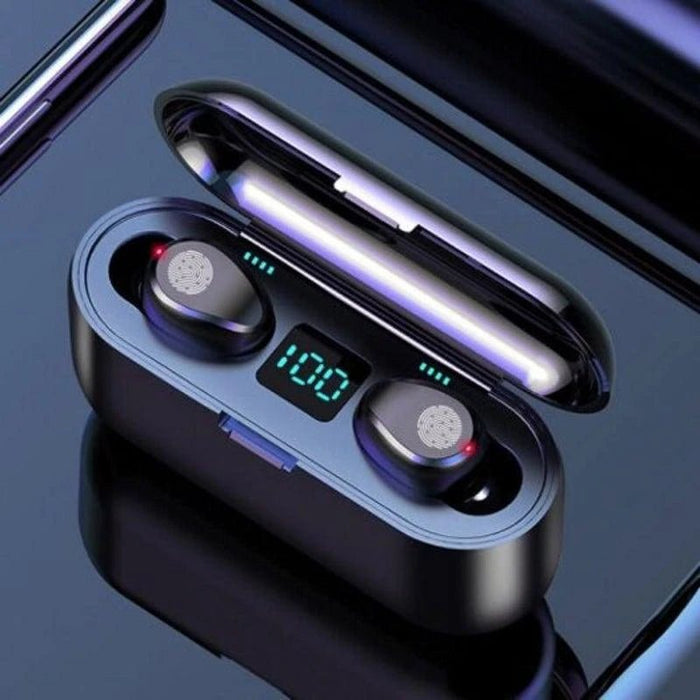 Wireless Bluetooth 5.0 Earphones Fingerprint Touch Control Led Display Smart Earbuds With Charging - Battery Mate