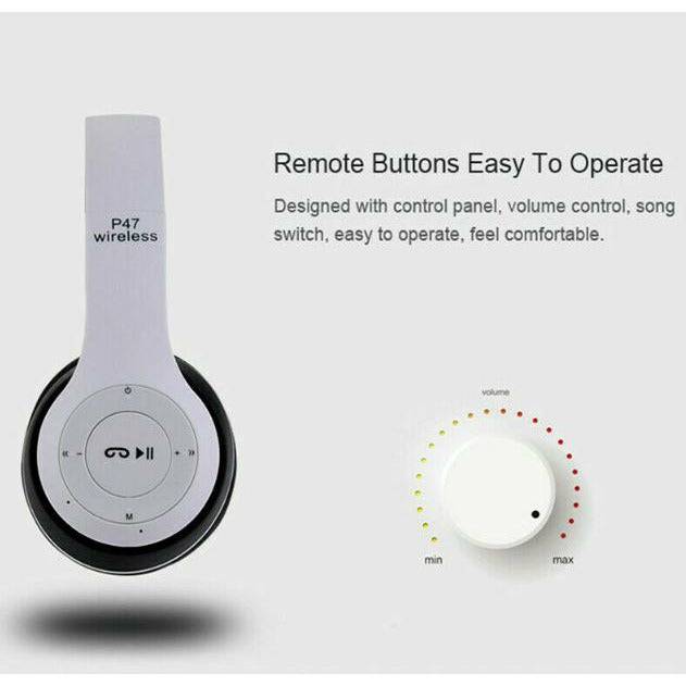 Wireless Headphones Bluetooth Kid Earphone Noise Cancelling over Ear Stereo P47 - Battery Mate