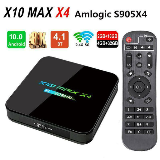 X10 Max X4 8K Amlogic S905X4 TV Box Android 10.0 Quad Core 2GB/16GB Dual WiFi Bl - Battery Mate