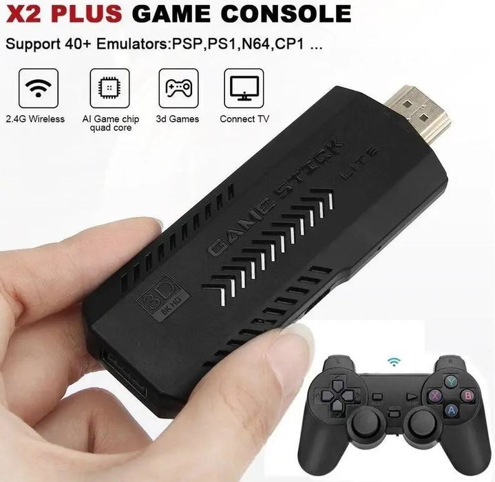 X2 Plus Upgraded Game Stick Retro Console Double Wireless Controller 40000+ games 128GB PowKiddy - Battery Mate