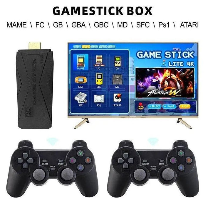 X2 Plus Upgraded Game Stick Retro Console Double Wireless Controller 40000+ games 128GB PowKiddy - Battery Mate